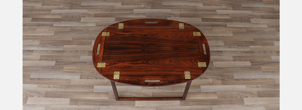 Svend Langkilde Rosewood & Brass Removable Tray Table