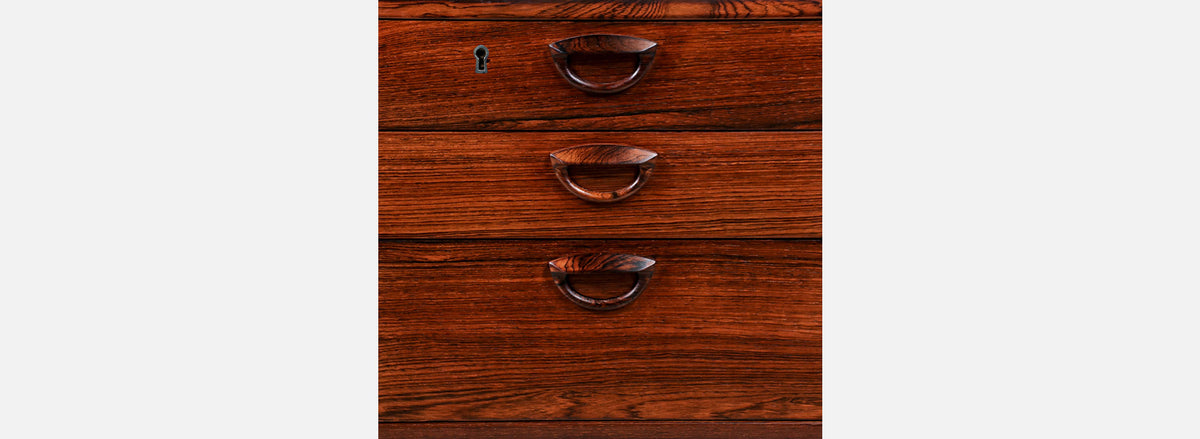 Kai Kristiansen Rosewood Desk with Bookcase for Feldballes Møbelfabrik