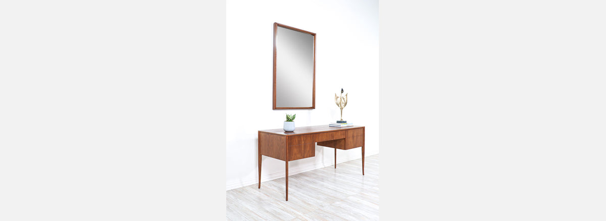 John Keal Wall-Hanging Sculpted Mirror for Brown Saltman