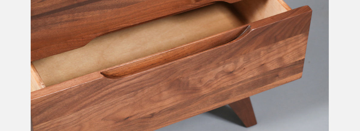 Californian Modern Sculpted Walnut Night Stand