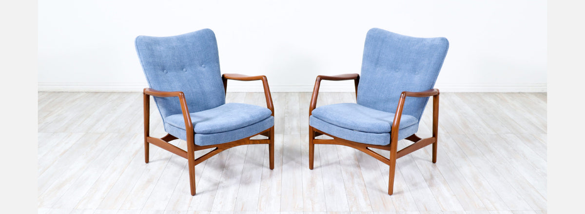 Kurt Olsen Model-215 Wing Back Lounge Chairs for Slagelse Møbelvaerk
