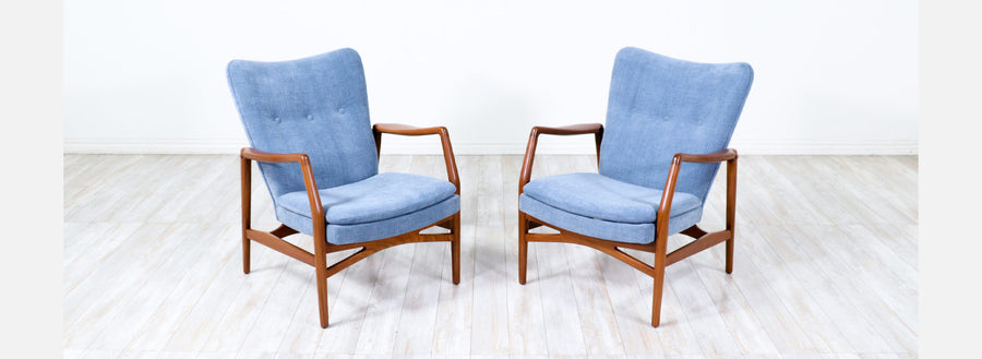 Kurt Olsen Model-215 Wing Back Lounge Chairs for Slagelse Møbelvaerk