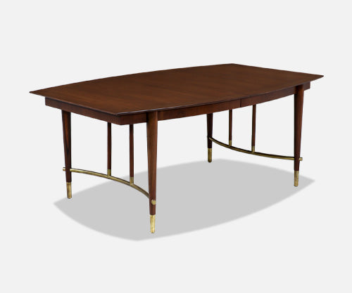 Bert England Expanding Dining Table with Brass Accents for Johnson Furniture