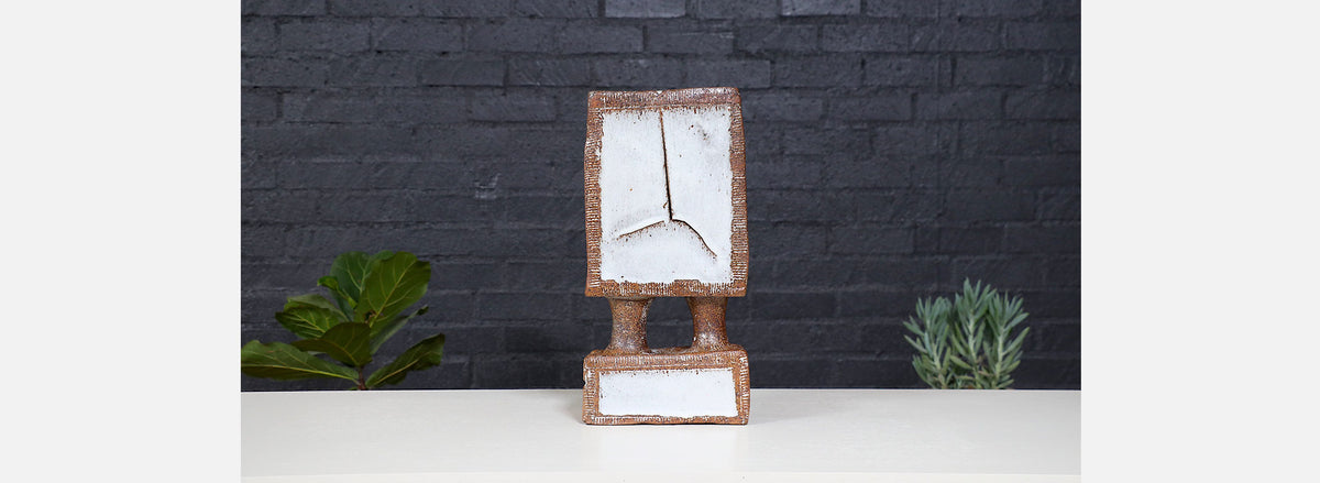 Vintage Glazed Ceramic Architectural Pottery Sculpture 
