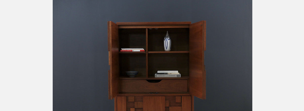 Mid-Century Brutalist "Staccato" Highboy Dresser by Lane