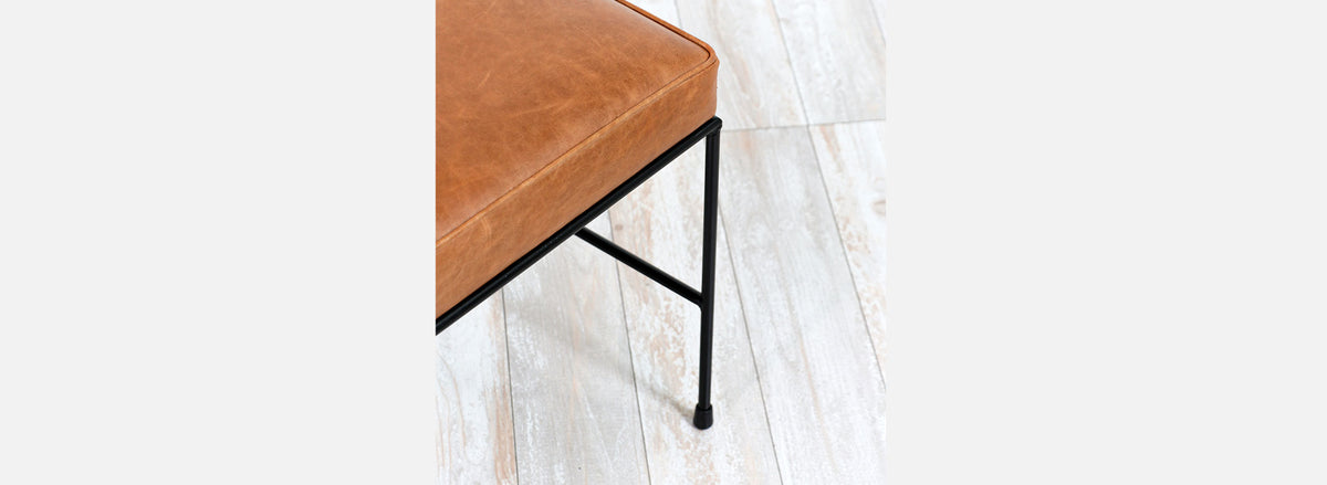 Paul McCobb "Planner Group" Leather & Iron Bench for Winchendon Furniture