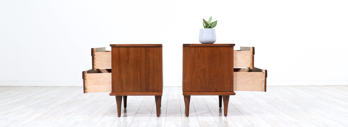 Mid-Century Modern Walnut Night Stands by American of Martinsville