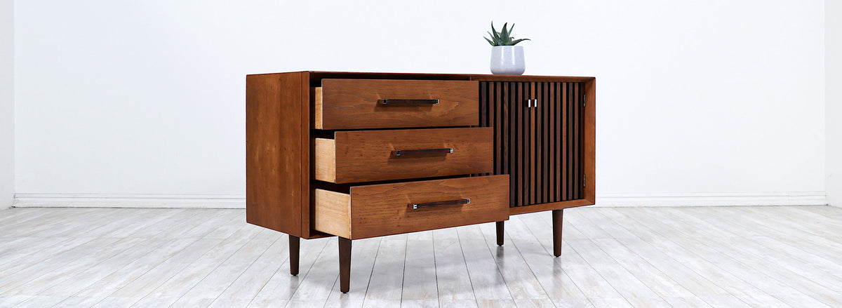 Mid-Century Modern Dresser with Chrome Pulls by Lane