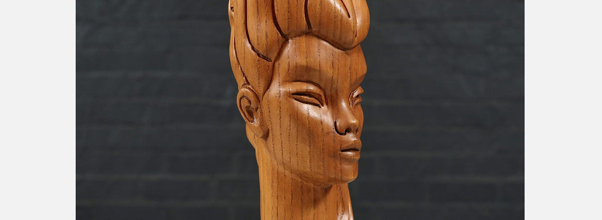 Mid-Century Modern Sculpted Woman Figure Table Lamp by Lighthouse Co.