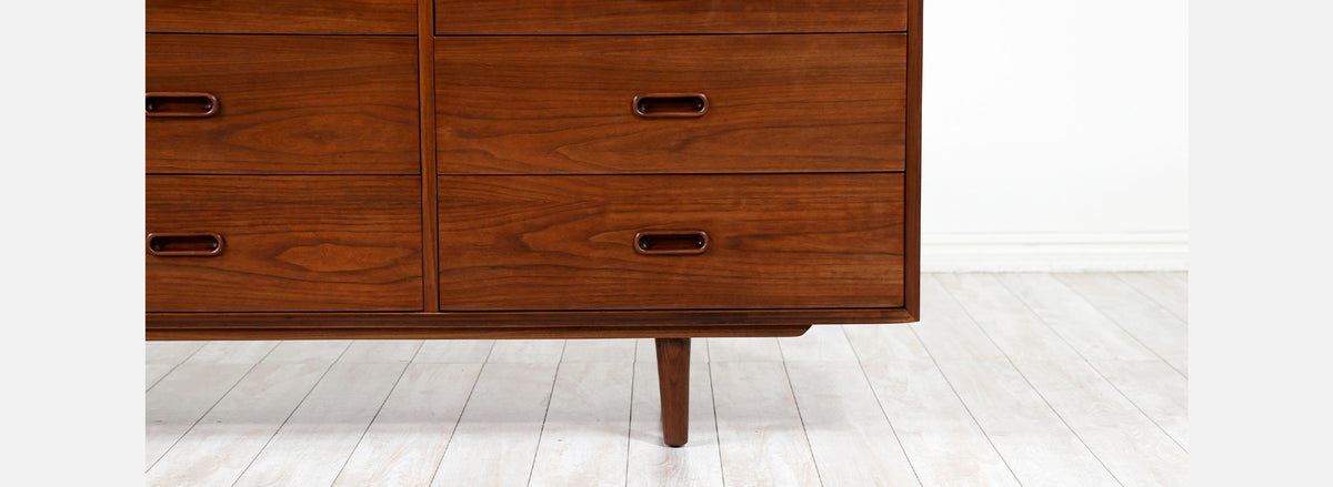 Jack Cartwright Walnut 12-Drawer Dresser for Founders Co.