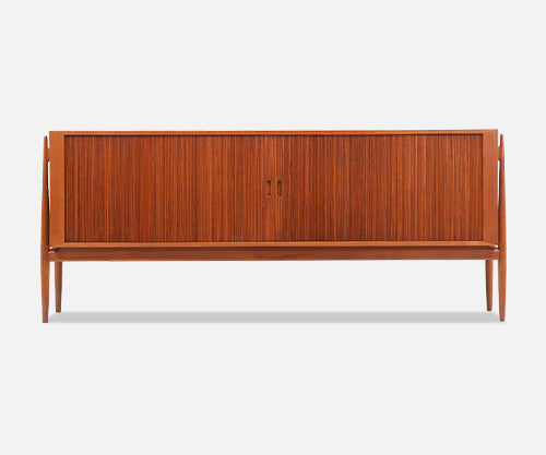 Niels Vodder NV54 Tambour-Door Teak Credenza 
