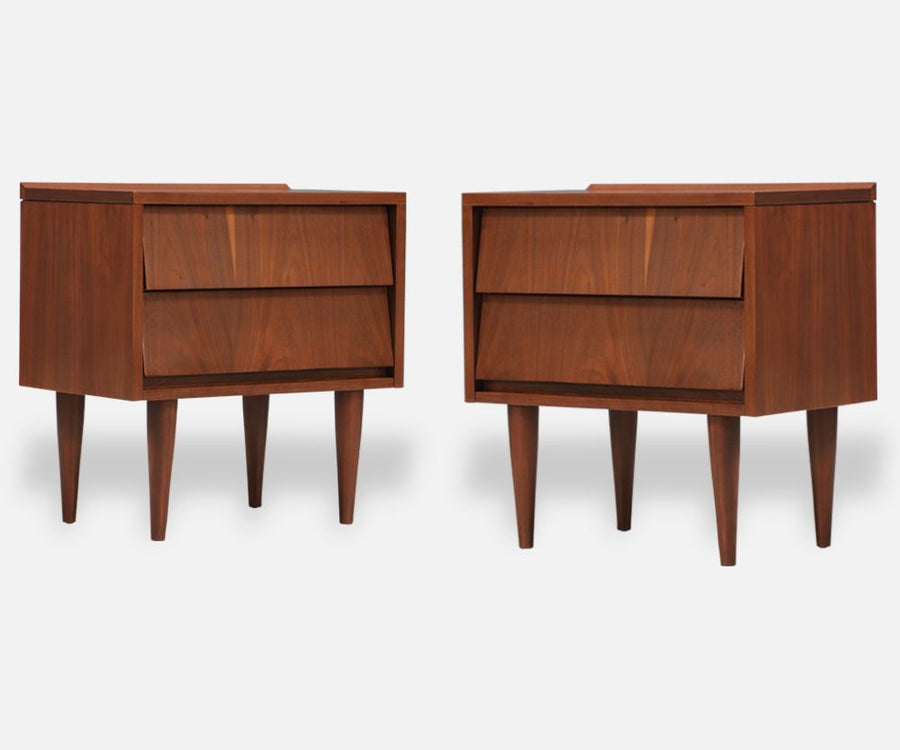 Mid Century Modern Walnut Night Stands