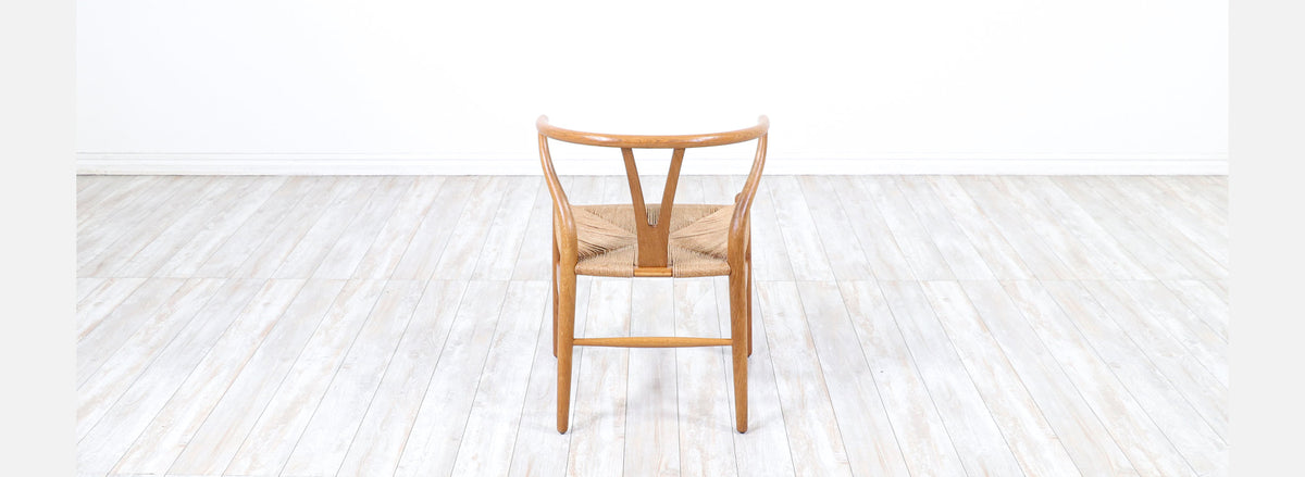 Classic Hans J. Wegner "Wishbone" Oak Arm Chair for Carl Hansen & Søn