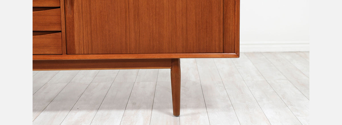 Arne Vodder Tambour-Door Teak Credenza for Sibast Møbler