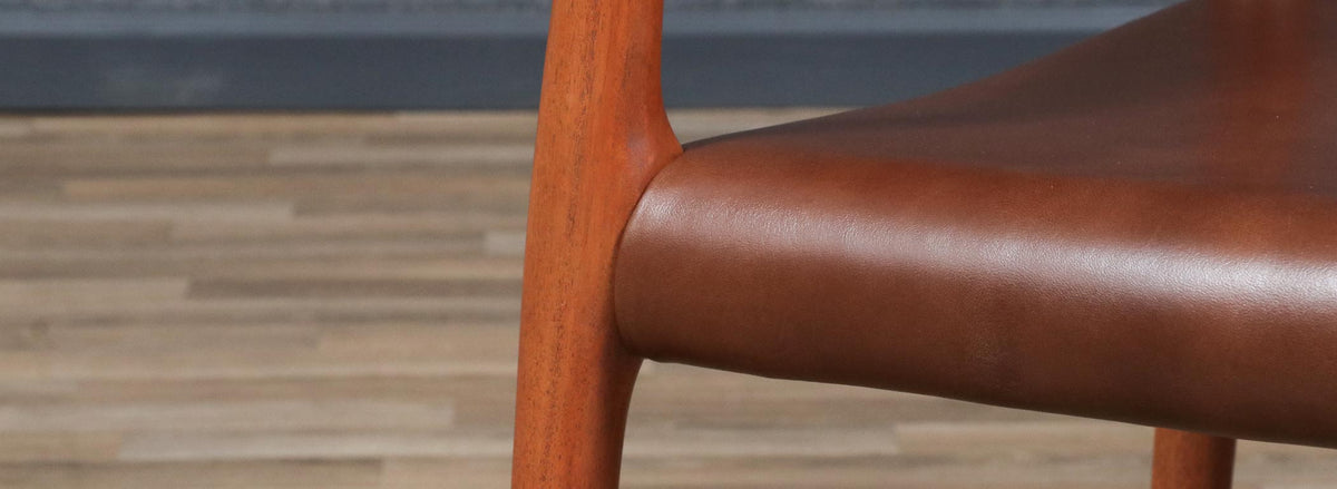 Niels Moller Model-80 Teak & Cognac Leather Chair