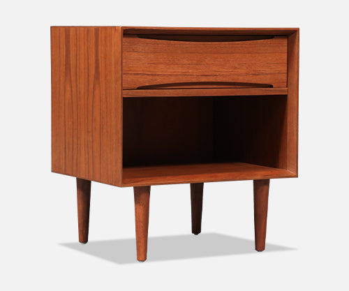 Danish Modern Teak Night Stand w/ Bookcase by Dyrlund
