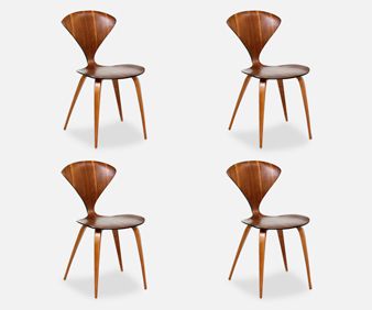 Norman Cherner Bentwood Dining Chairs for Plycraft