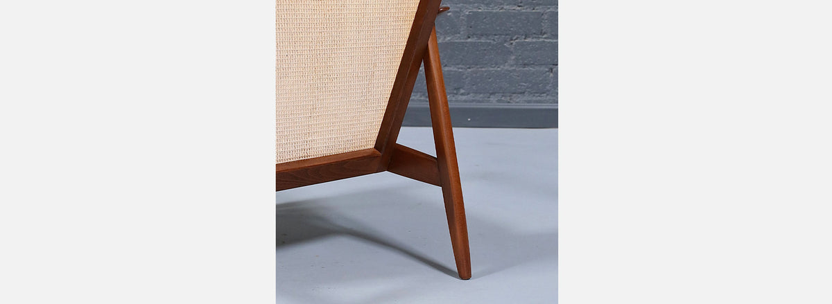 Folke Ohlsson Cane & Tweed Lounge Chair for Dux