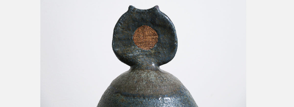 Mid-Century Modern Abstract Ceramic Sculpture, Signed