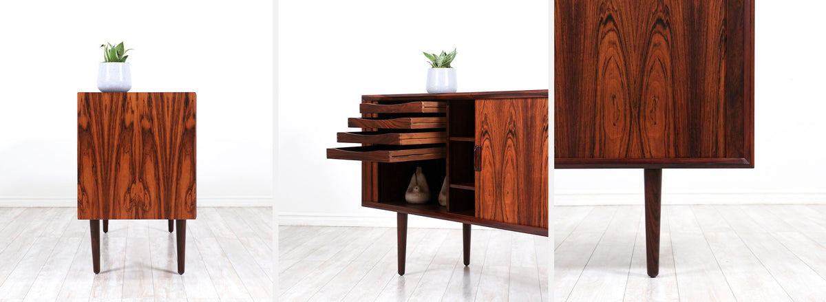 Svend A. Larsen Tambour-Door Rosewood Credenza for Faarup Møbelfabrik 