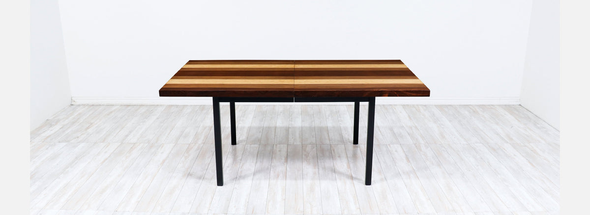 Milo Baughman Multi-Wood Extendable Dining Table for Directional