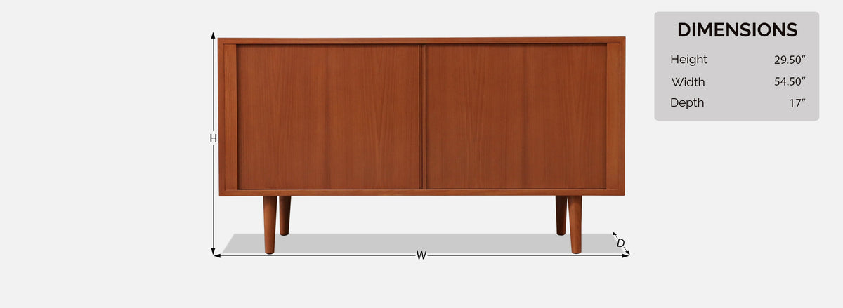 Carlo Jensen Teak Tambour-Door Credenza for Hundevad