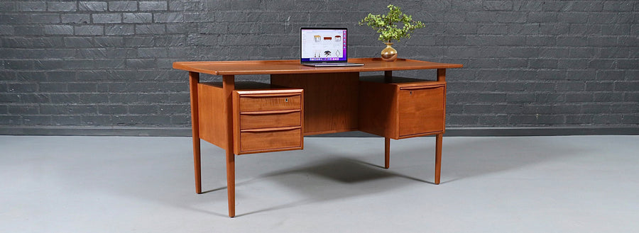 Danish Modern Floating-Top Desk by Peter Lovig Nielsen