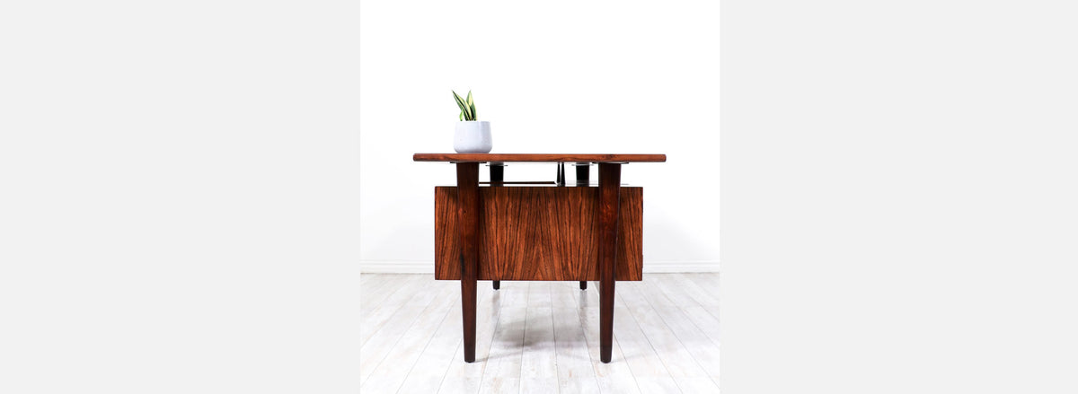 Kai Kristiansen Rosewood Desk with Bookcase for Feldballes Møbelfabrik