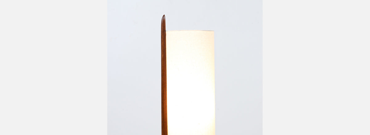Modeline of California Modern Sculpted Walnut & Brass Table Lamp