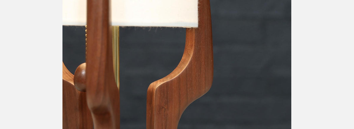 David Shreve Sculptural Walnut Table Lamp for V.H. Woolums