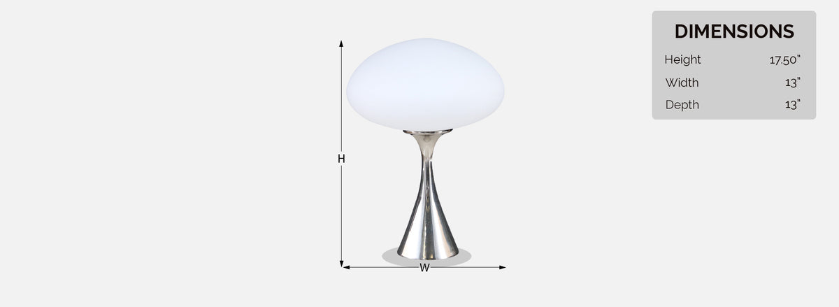Laurel Chrome & Mushroom Frosted Glass Shade Lamp 