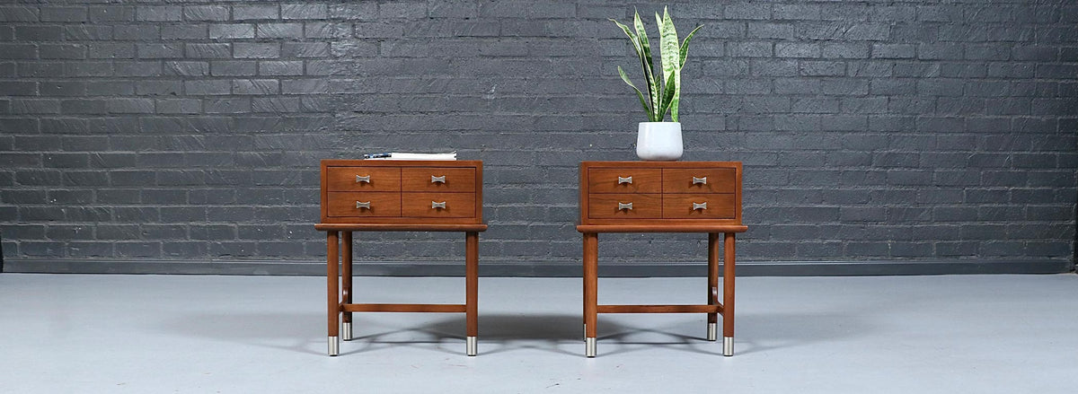 Mid-Century Modern Sculpted Floating Night Stands by Weiman