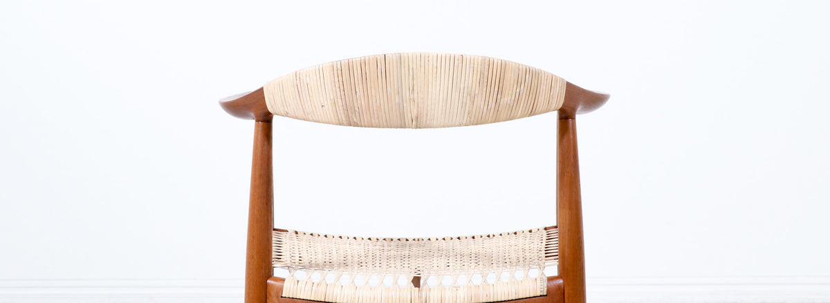 Hans Wegner "Round" Teak & Cane Armchair for Johannes Hansen