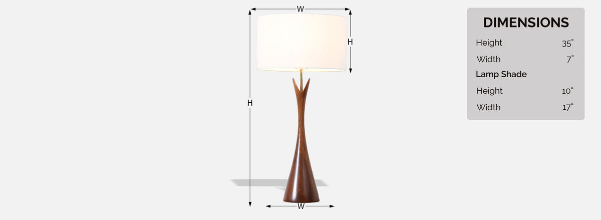 Mid-Century Modern Sculpted Walnut Table Lamps by Modernera Co.