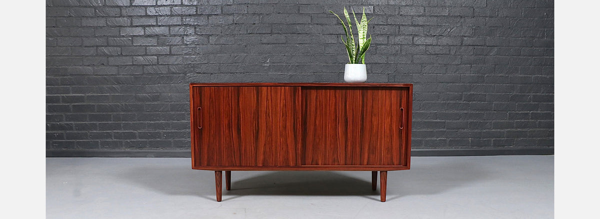 Carlo Jensen Rosewood Credenza w/ Sliding Doors for Hundevad & Co.