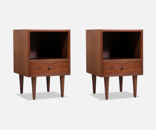 Milo Baughman Walnut Night Stands for Glenn of California