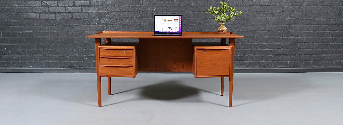 Danish Modern Floating-Top Desk by Peter Lovig Nielsen