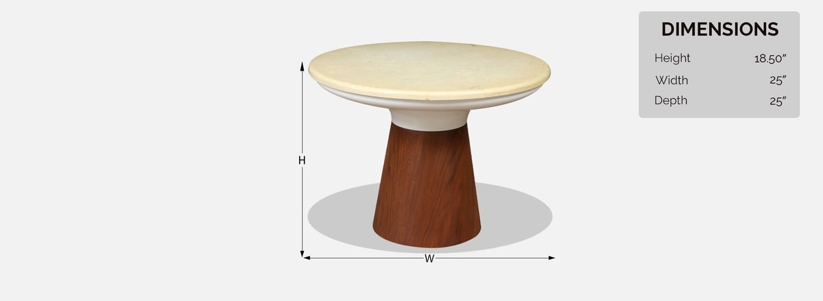 Frank Rohloff Tulip Marble & Walnut Side Table for Brown Saltman 