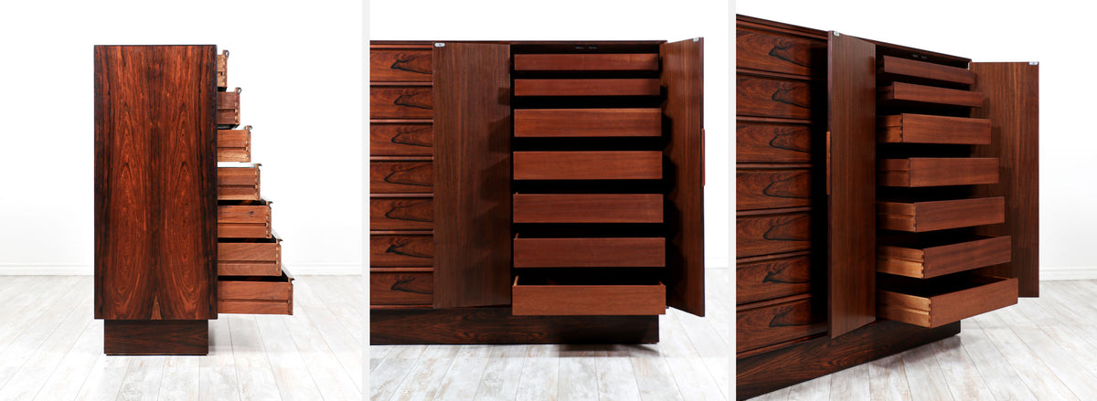 Mid-Century Modern Brazilian Rosewood Bachelor Chest of Drawers 
