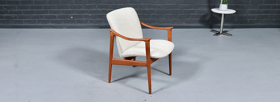 Fredrik Kayser Sculpted Teak Armchair for Vatne Mobelfabrikk