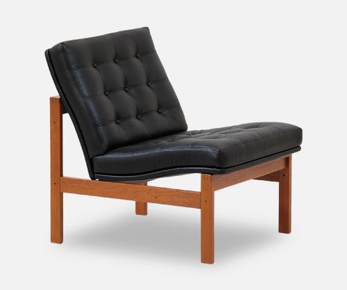 Ole Gjerløv-Knudsen and Torben Lind "Moduline" Leather Lounge Chair for France & Søn