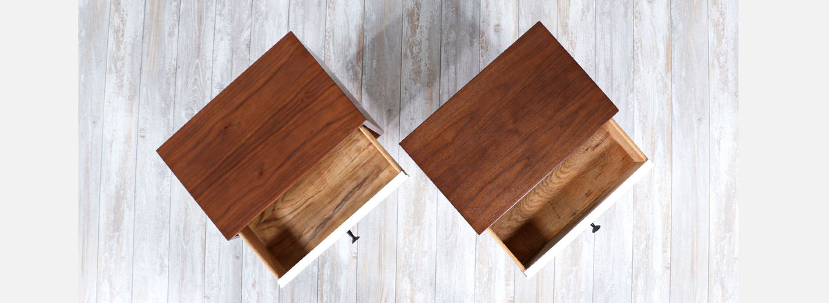 Milo Baughman Two-Tone Lacquered Night Stands for Glenn of California