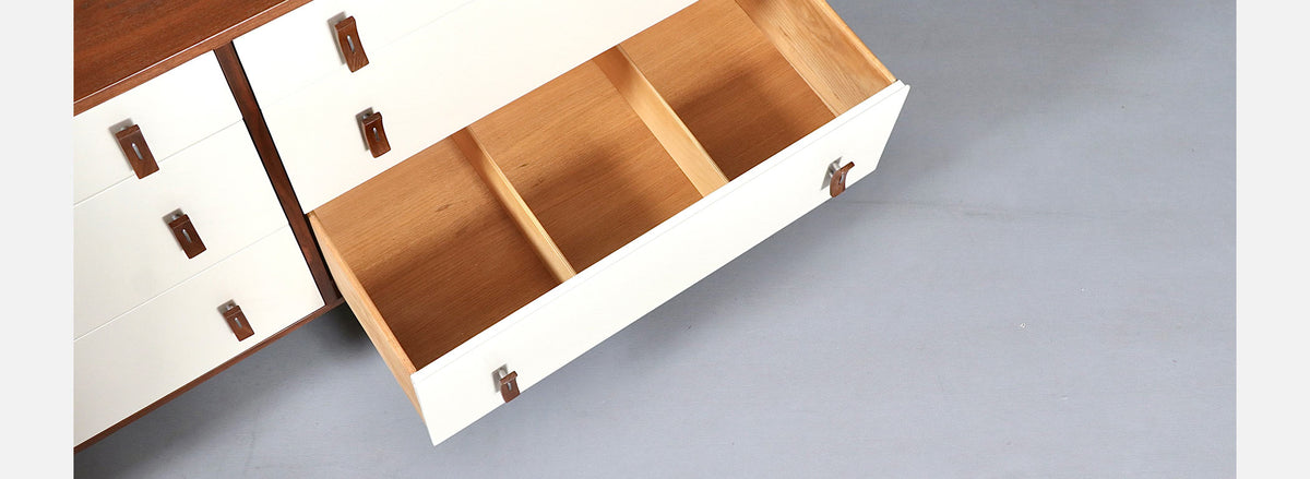 California Modern 6-Drawer Two-Tone Lacquered Dresser by Stanley Young