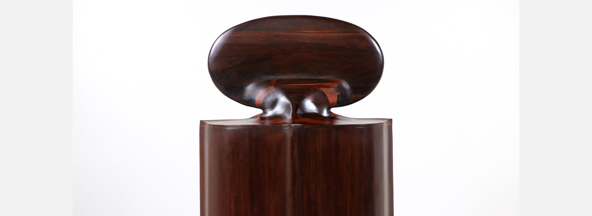 Studio Craft Solid Rosewood Tambour-Door Bachelor's Chest of Drawers