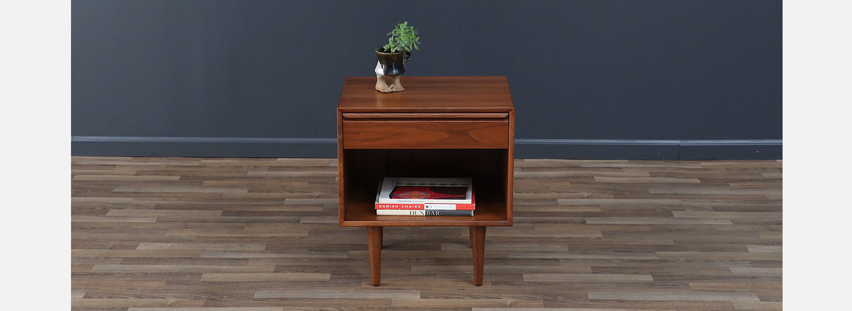 Mid-century Single Walnut Night Stand by Westnofa