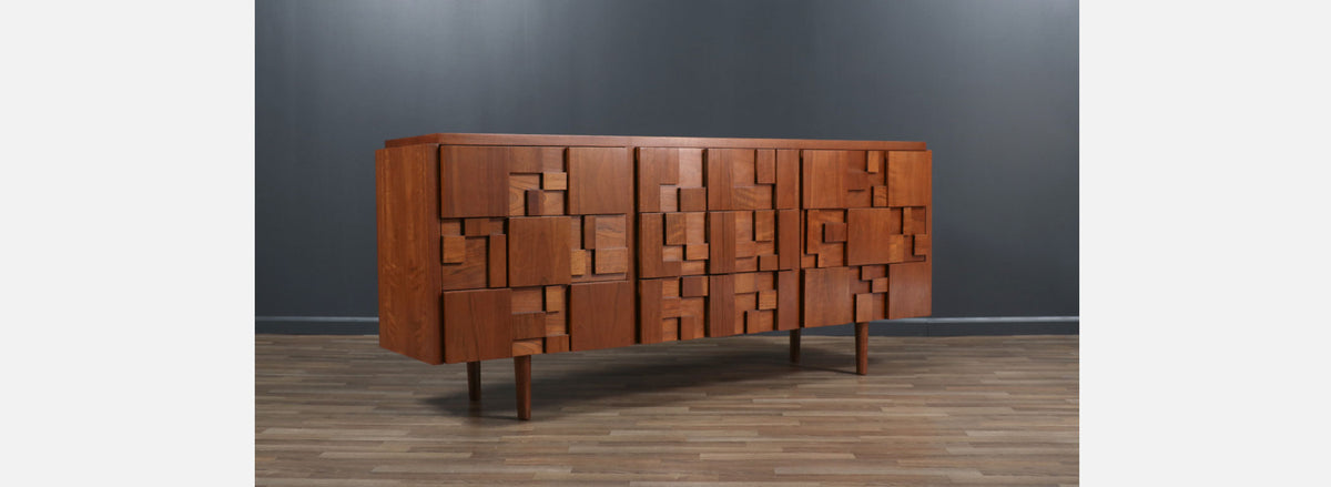 Mid-Century Modern "Staccato" Brutalist Dresser by Lane 