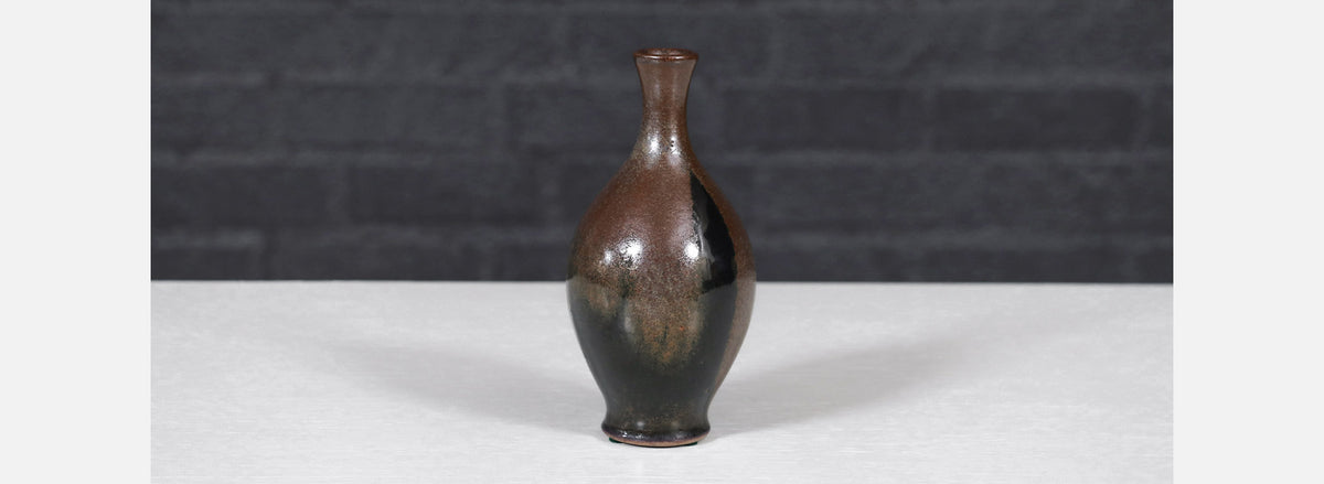 Robert Maxwell Studio Ceramic Vase w/ Brown Glaze