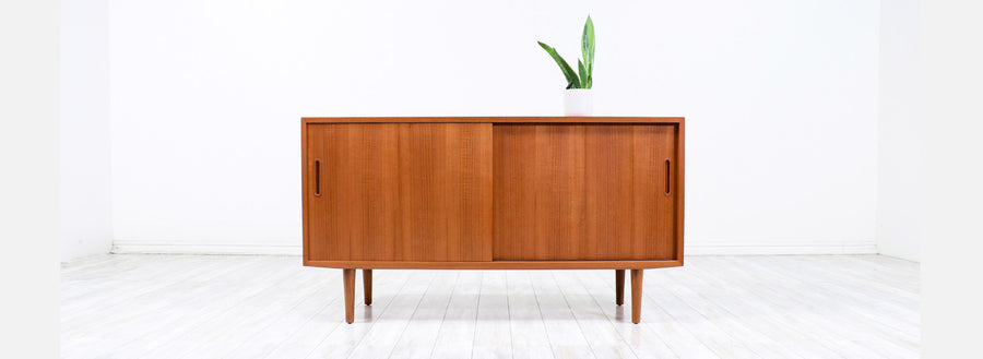 Danish Modern Teak Credenza by Carlo Jensen for Hundevad