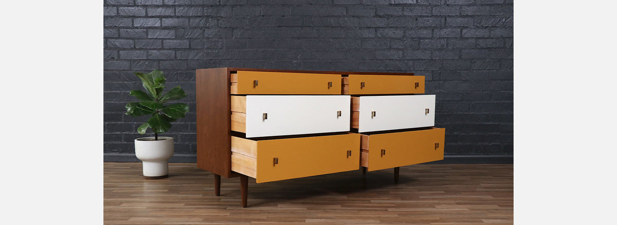 Glenn of California Multi-Color Lacquered & Walnut Dresser