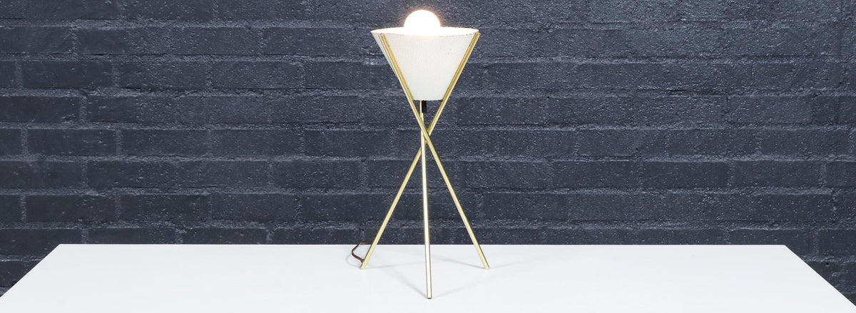 Gerald Thurston Tripod Brass Table Lamp for Lightolier